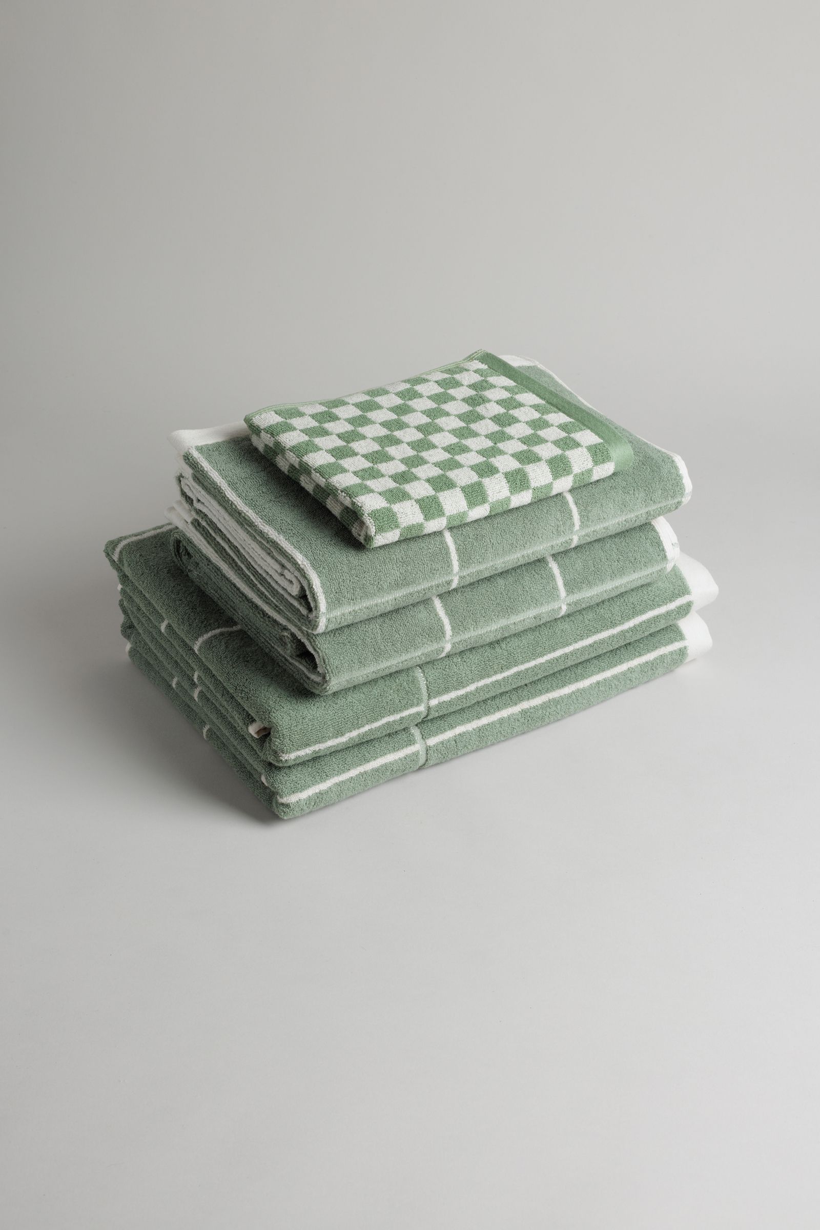 Towel Pack Of 12 Pieces 100% Cotton - Sage Green