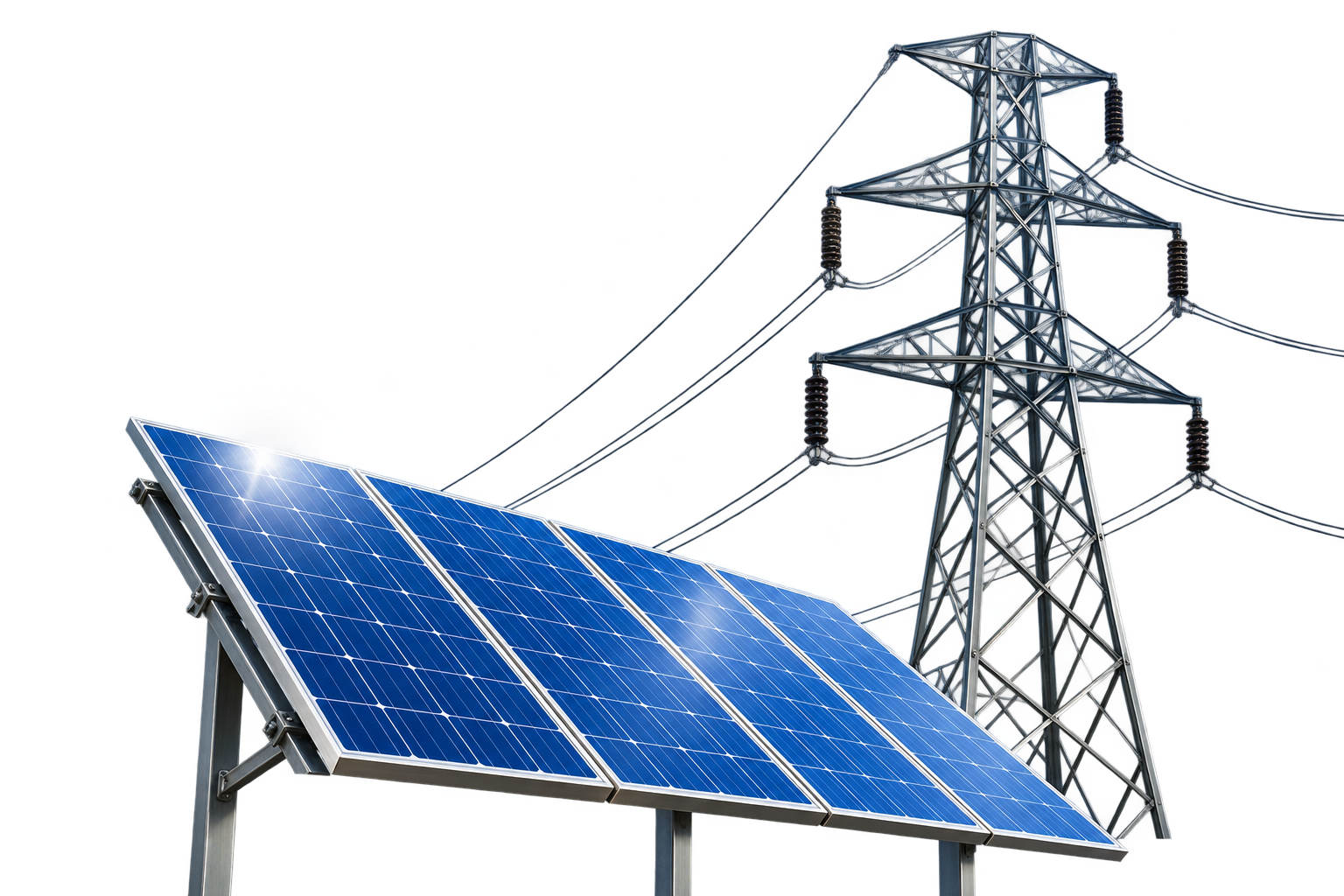 Electricity grid and solar panels