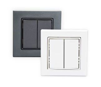 European Style Dual Rocker Switch in White and Black