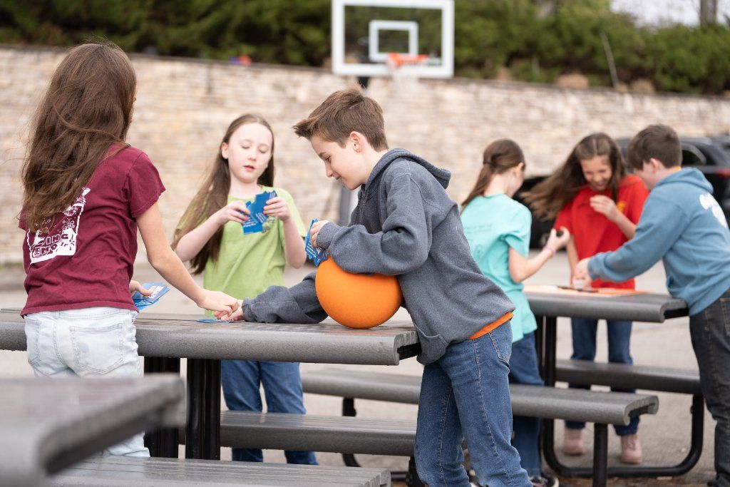 Students praying together