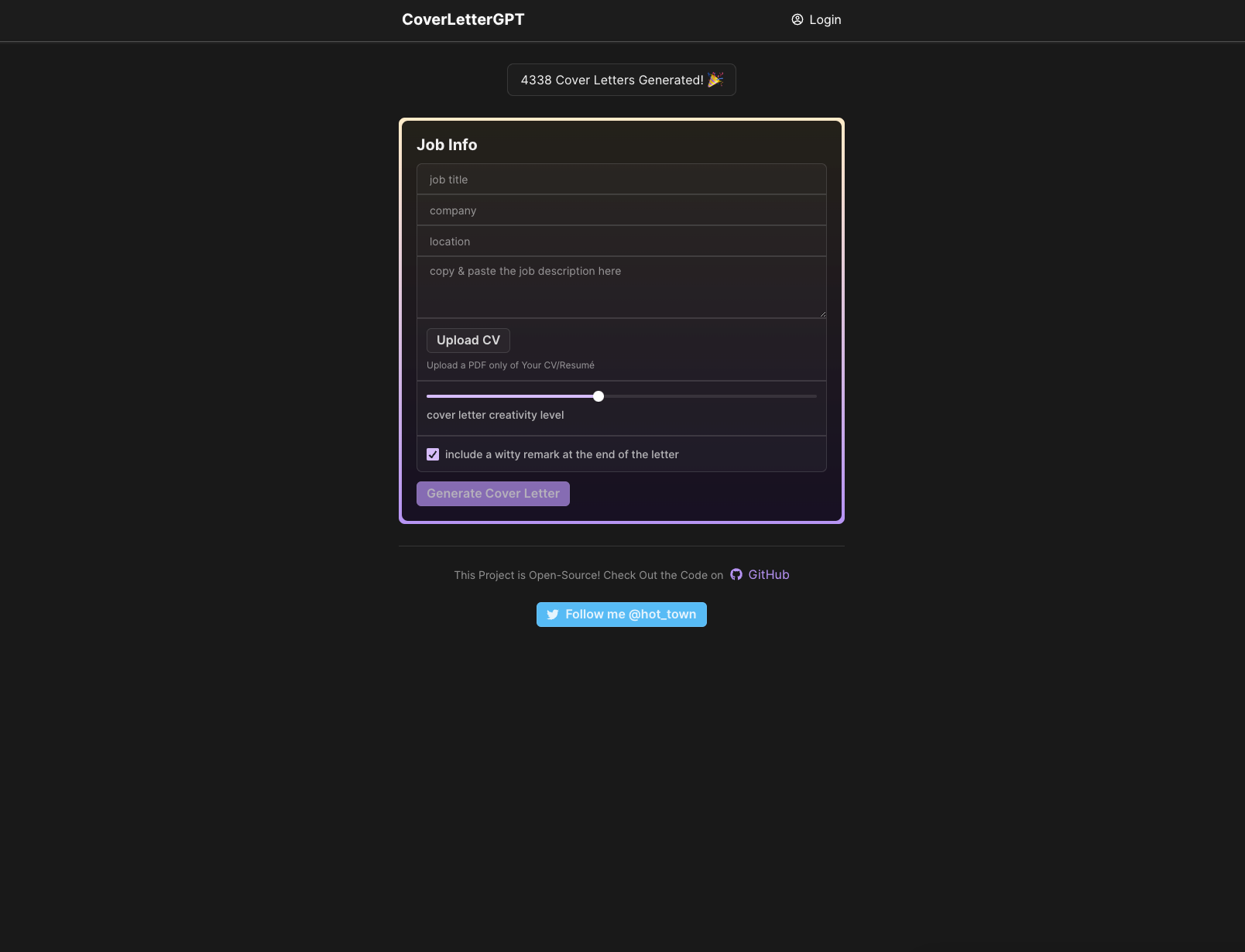 CoverLetterGPT