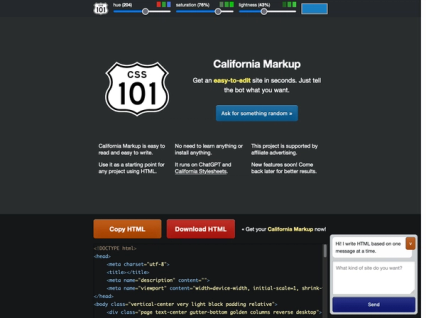 AI HTML Generator - California Markup