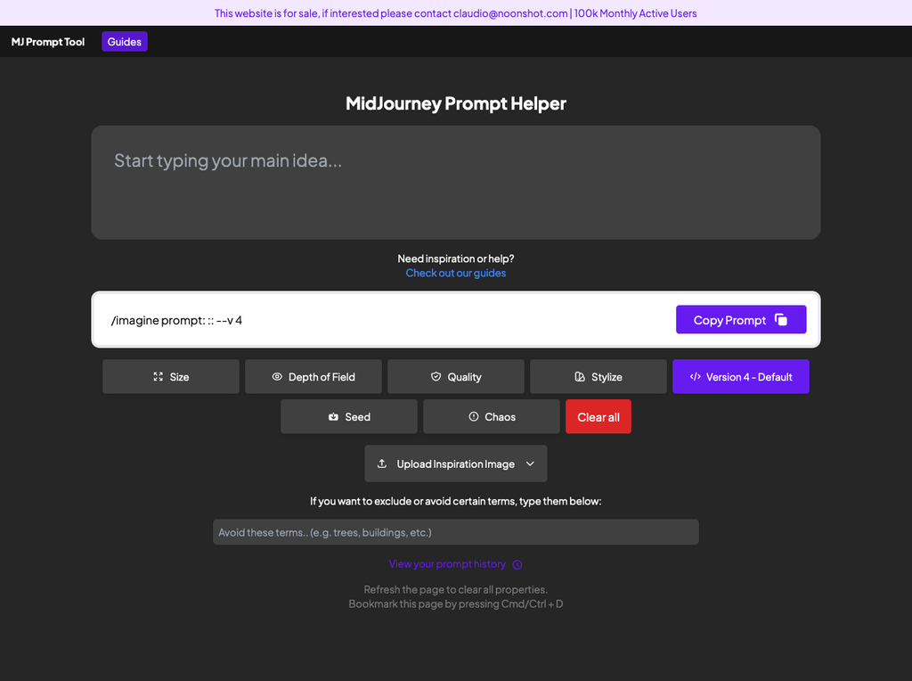 MidJourney Prompt Helper