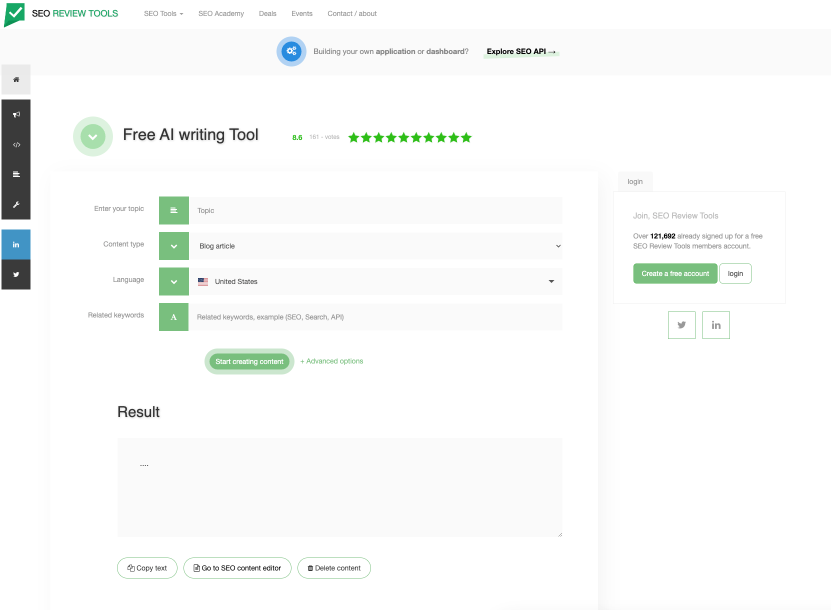 Free AI writing tool
