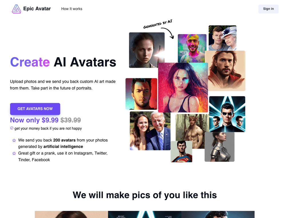 Epic Avatar: AI Profile Picture Generator AI tool | NextGenTool.io