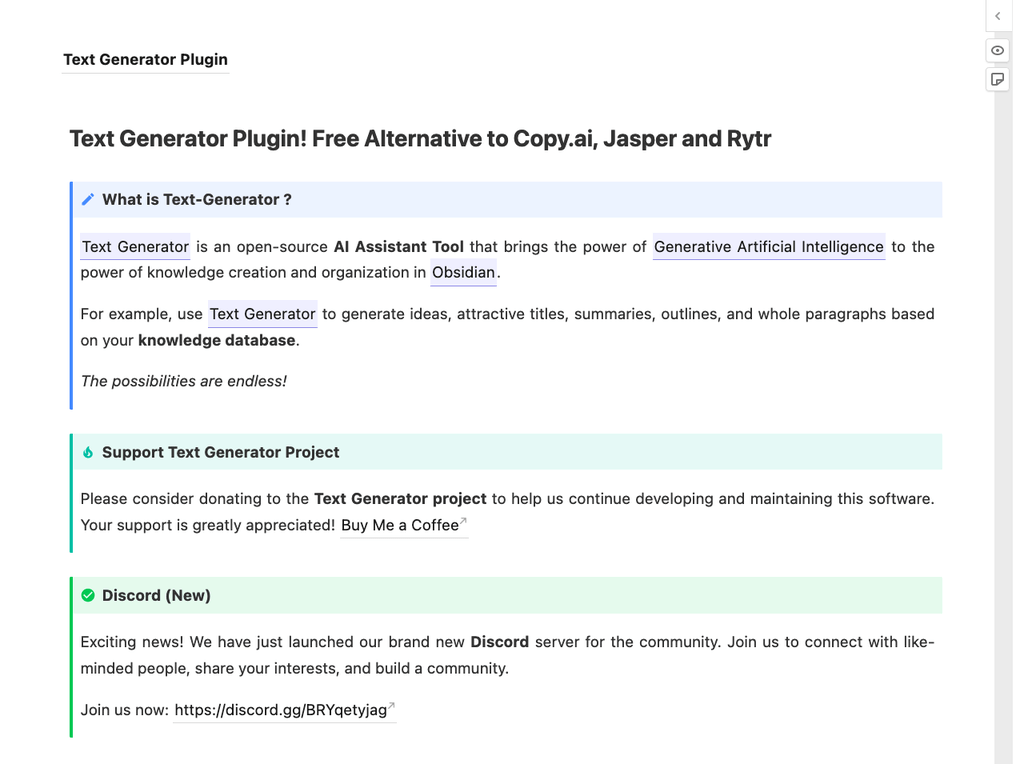 Text Generator Plugin