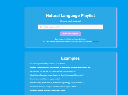 Natural Language Playlist