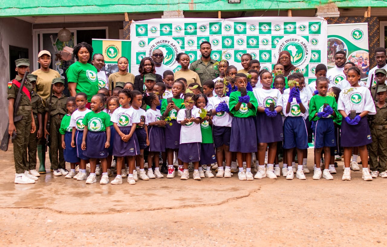 Tree Planting Exercise at Chriselle Brea Montessori School, Kasoa
