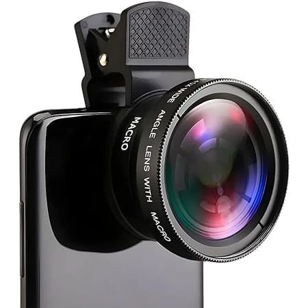 Lente para Celular 2 em 1 Profissional Super Angulo Amplo e Super Zoom.