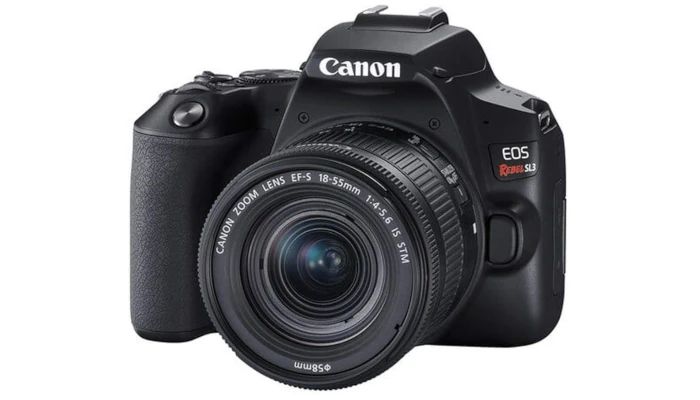 Câmera Canon SL3 DSLR com 24.1MP, 3", Gravação em Full HD - EF-S 18-55MM