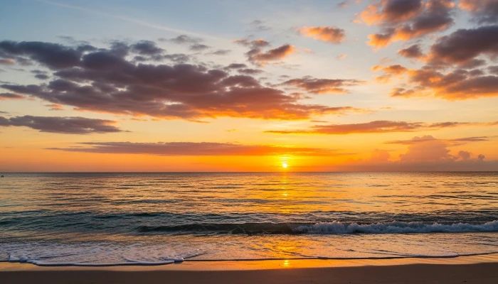 O Pedro tirou uma foto linda do nascer do sol na praia