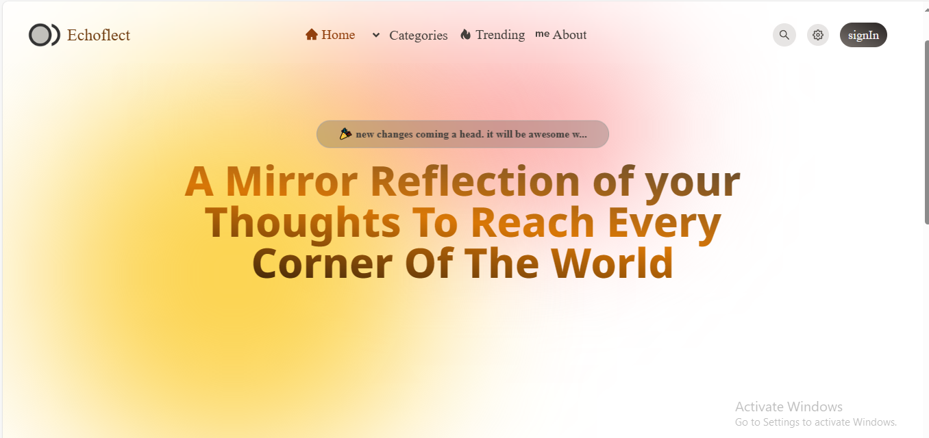 Echoflect is the ultimate platform for writers to connect with their audience and share their imagination like never before. With its intuitive interface and powerful features, Echoflect empowers writers to captivate readers and build a vibrant community around their work.
