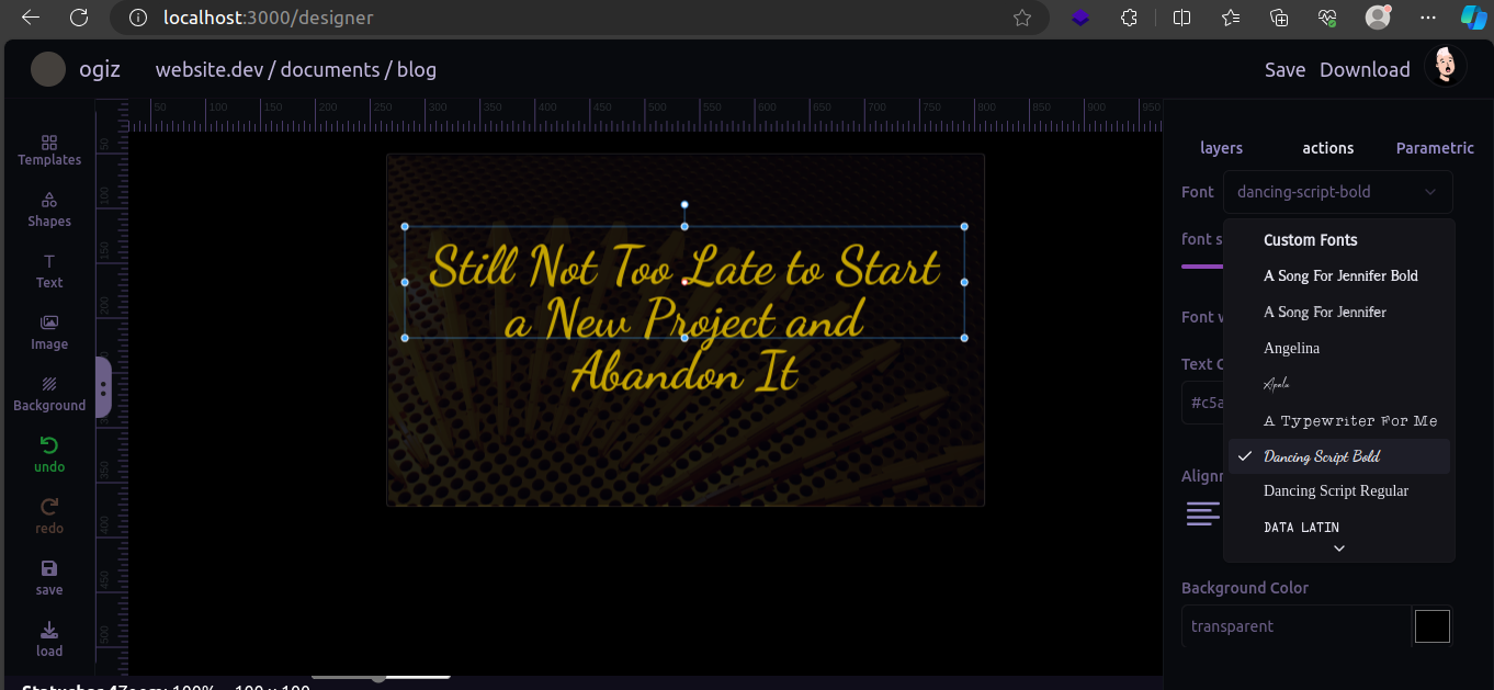 a picture showcasing kanvas editor  in a