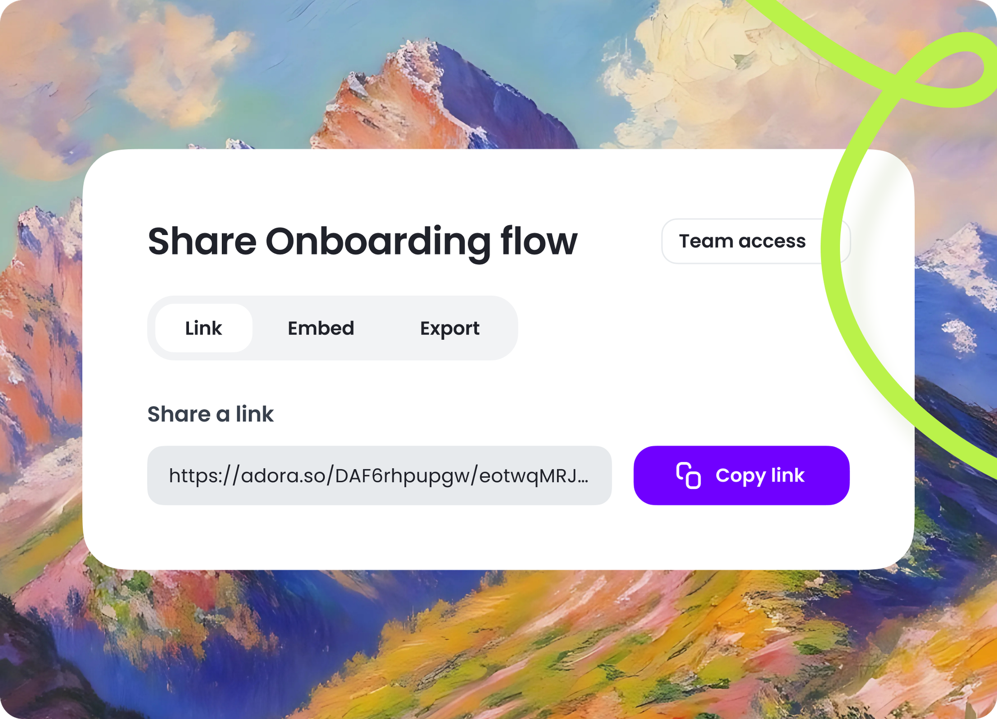 Share Adora Links with your team