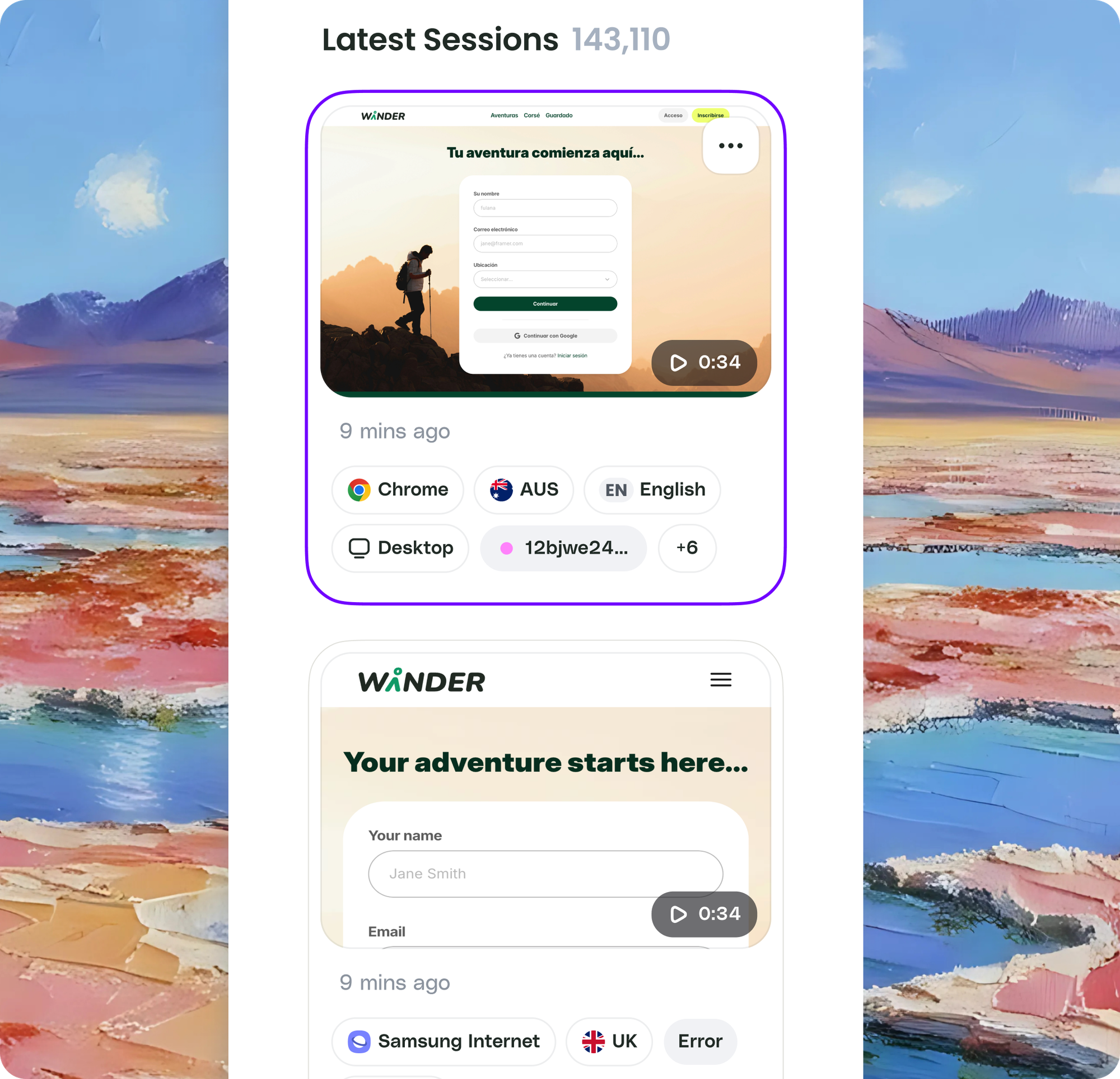 Track behavior across segments