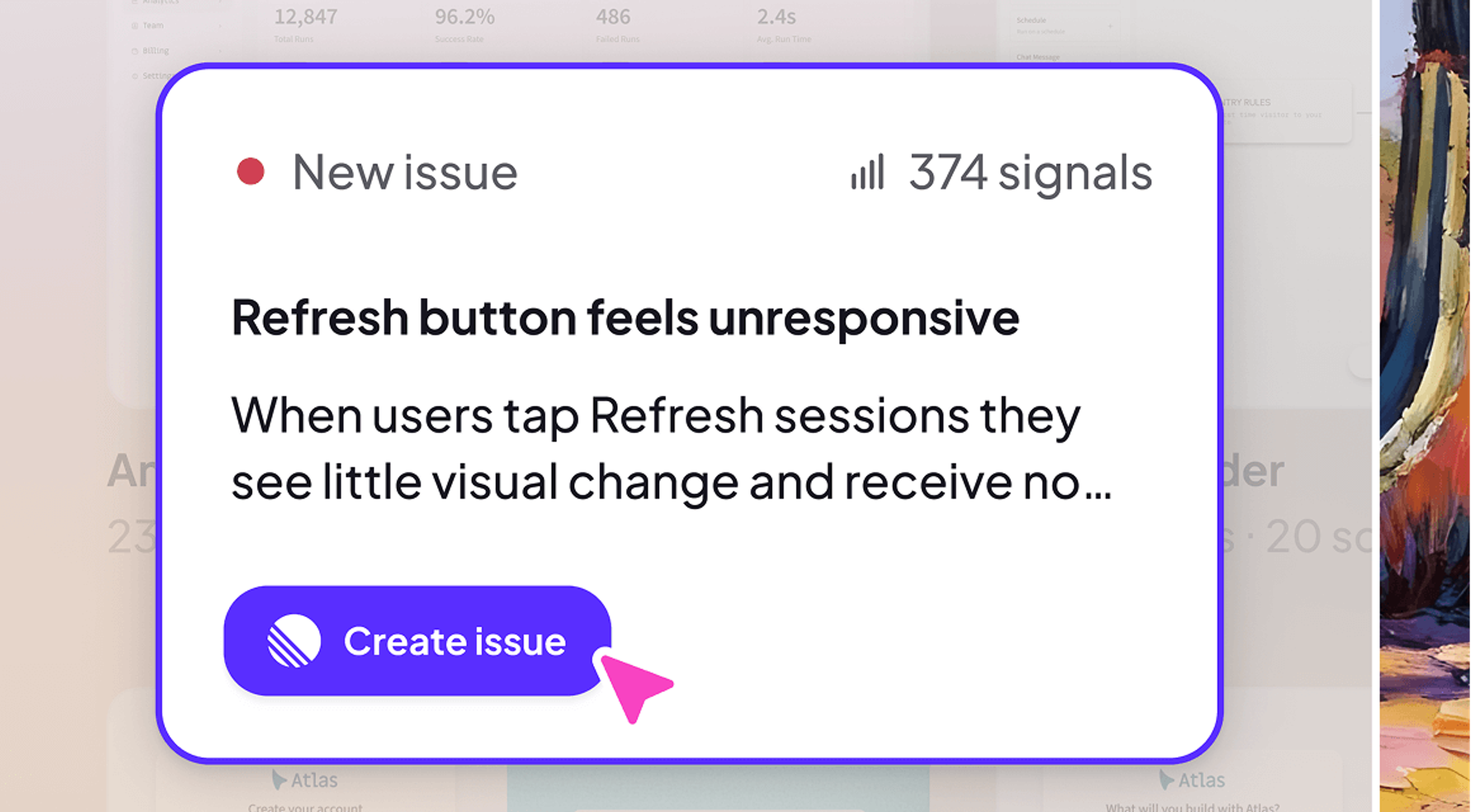 Create a linear issue Image