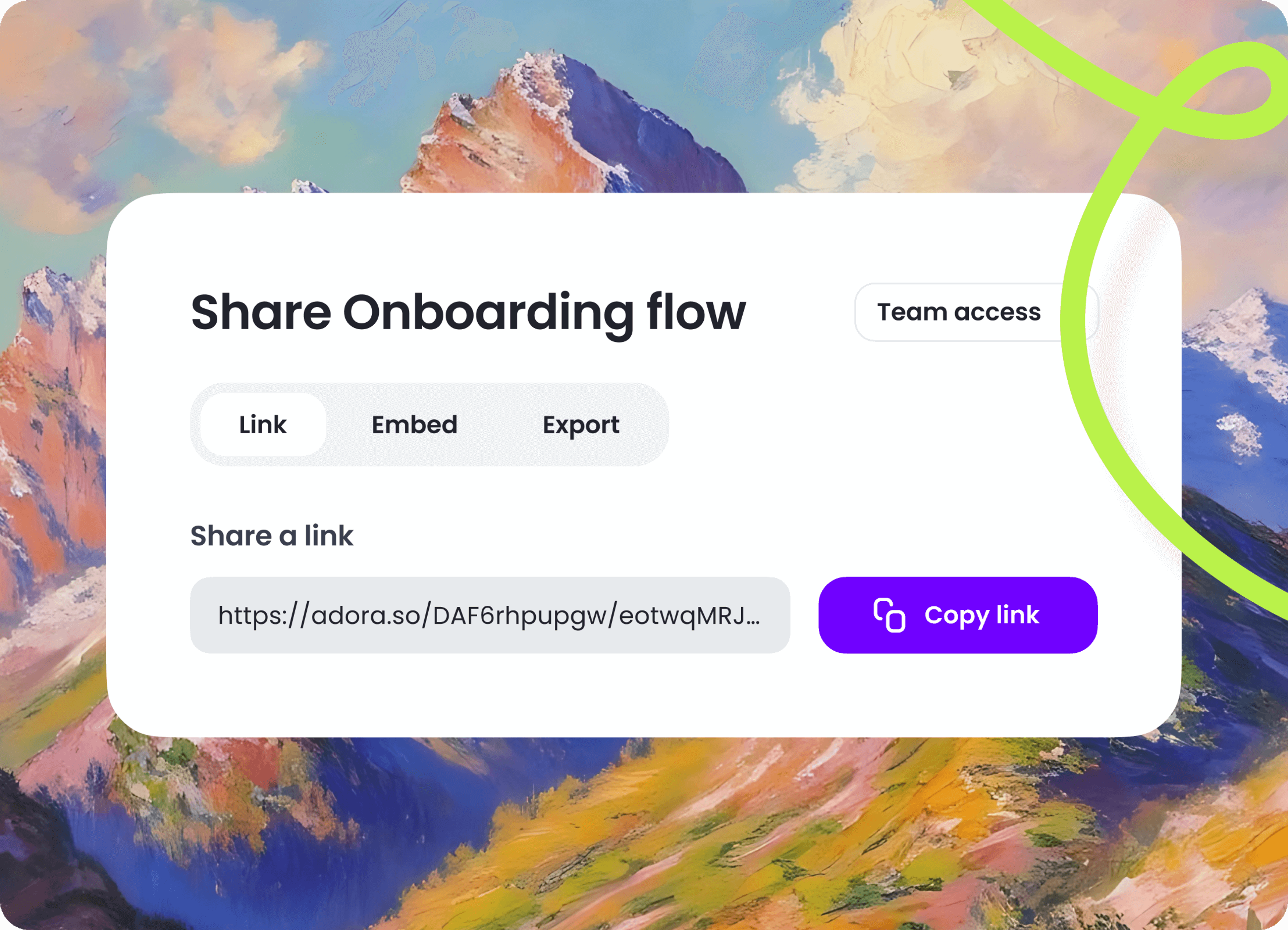 Share Adora Links with your team