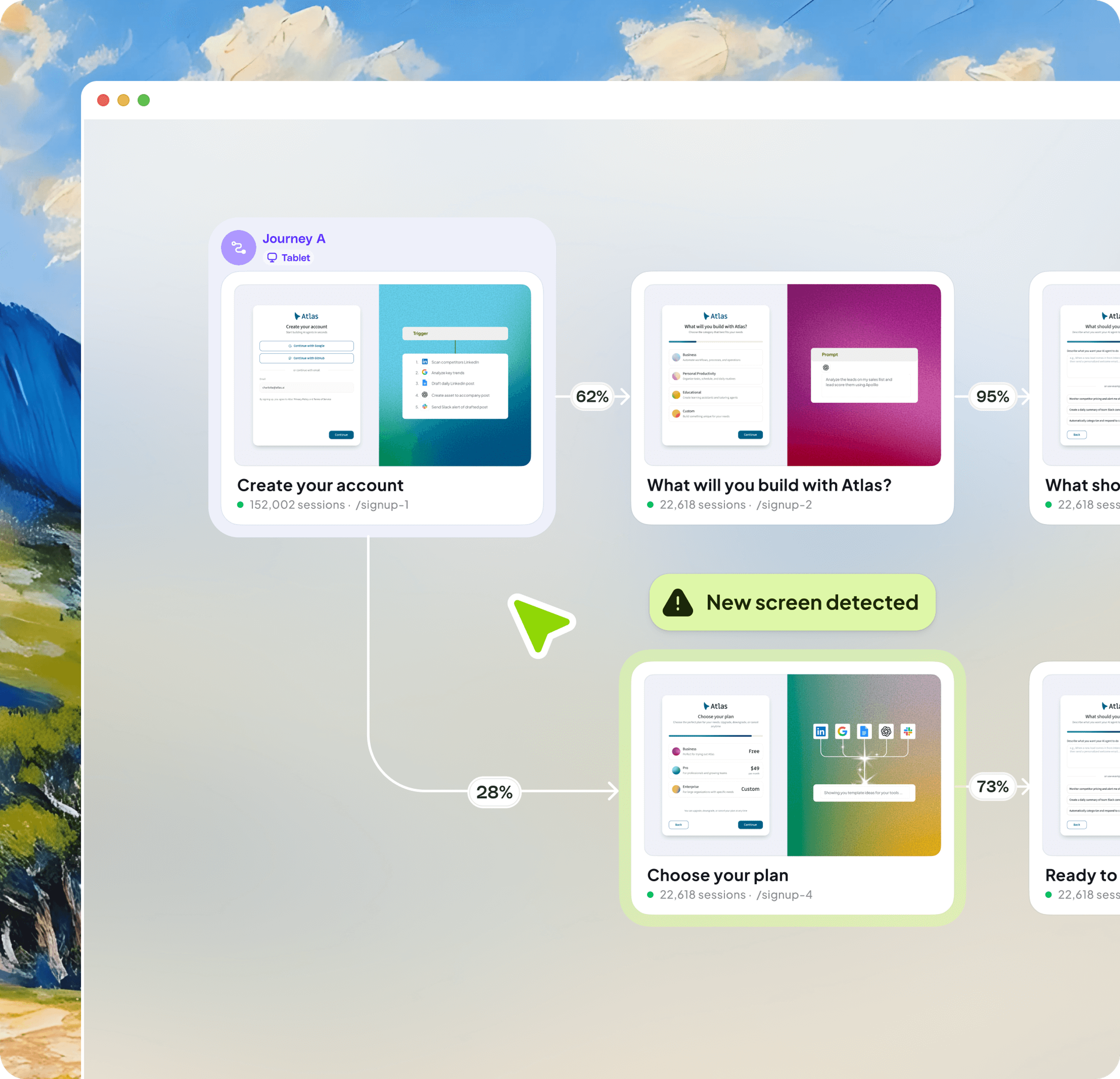 Compare journeys side by side
