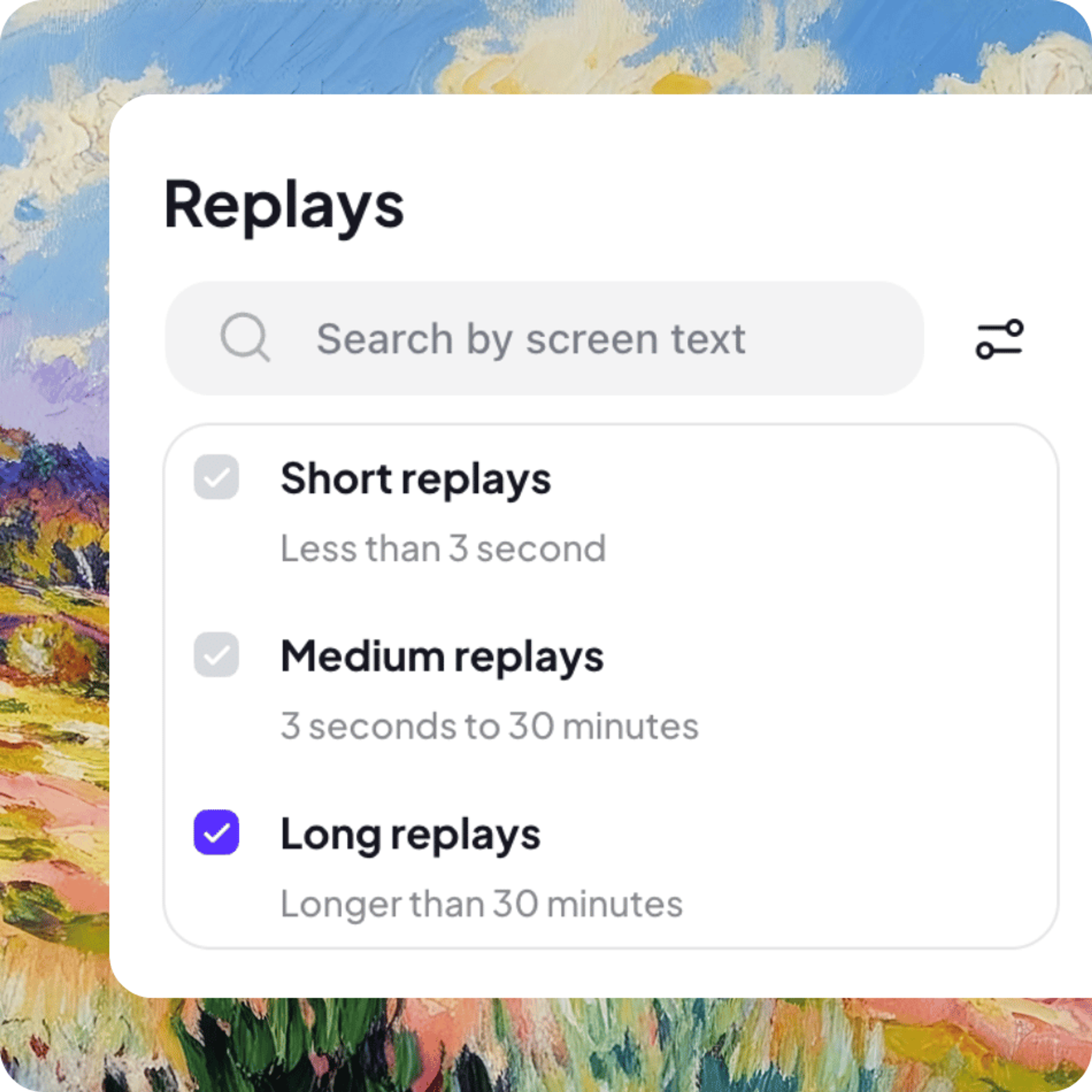 Replay duration filter
