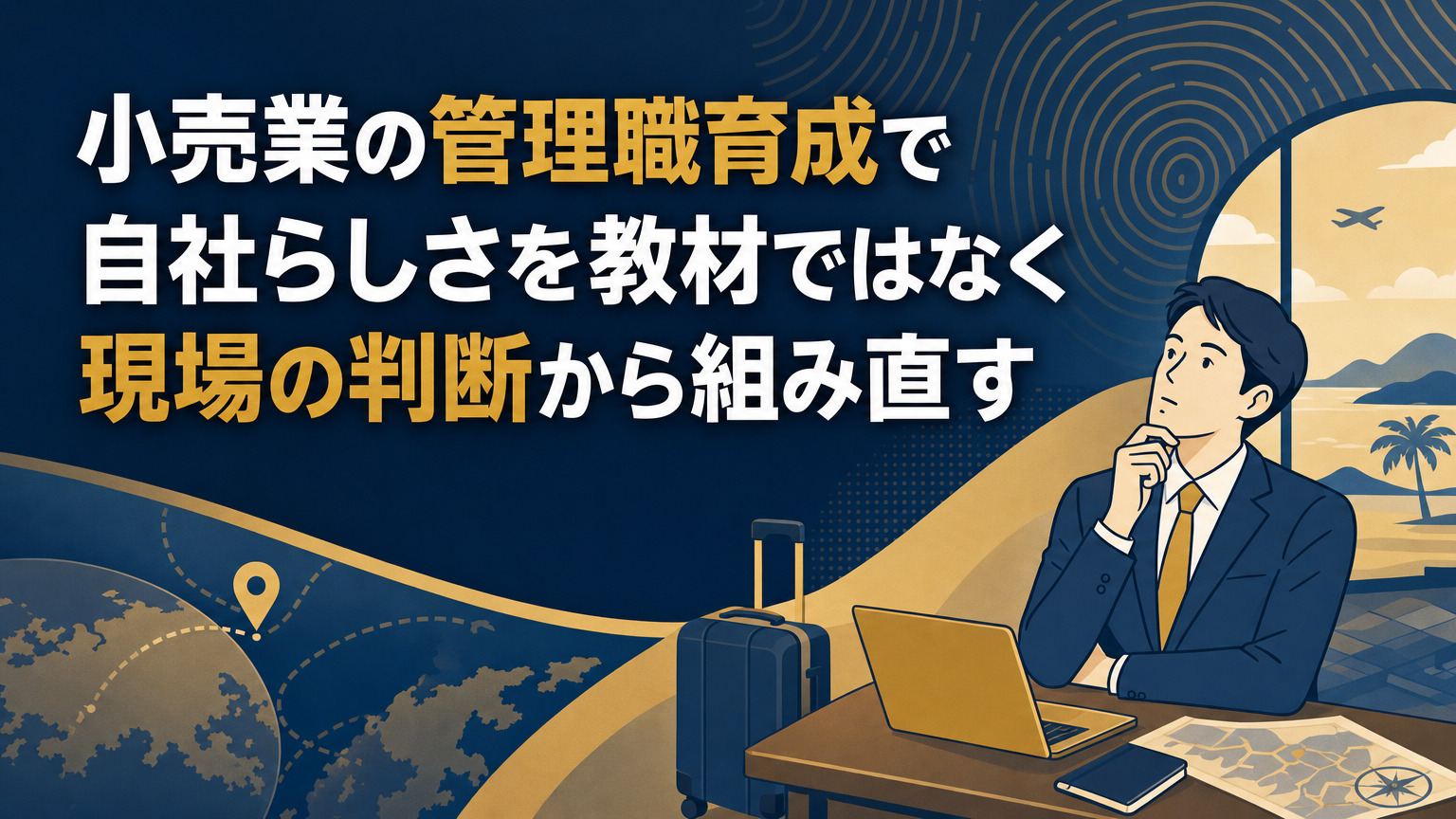 小売業の管理職育成で自社らしさを教材ではなく現場の判断から組み直すの内容を表すビジネス研修のイメージ