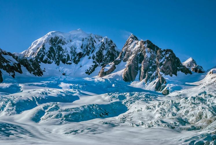 Snow Capped Mountains in Mount Cook National Park