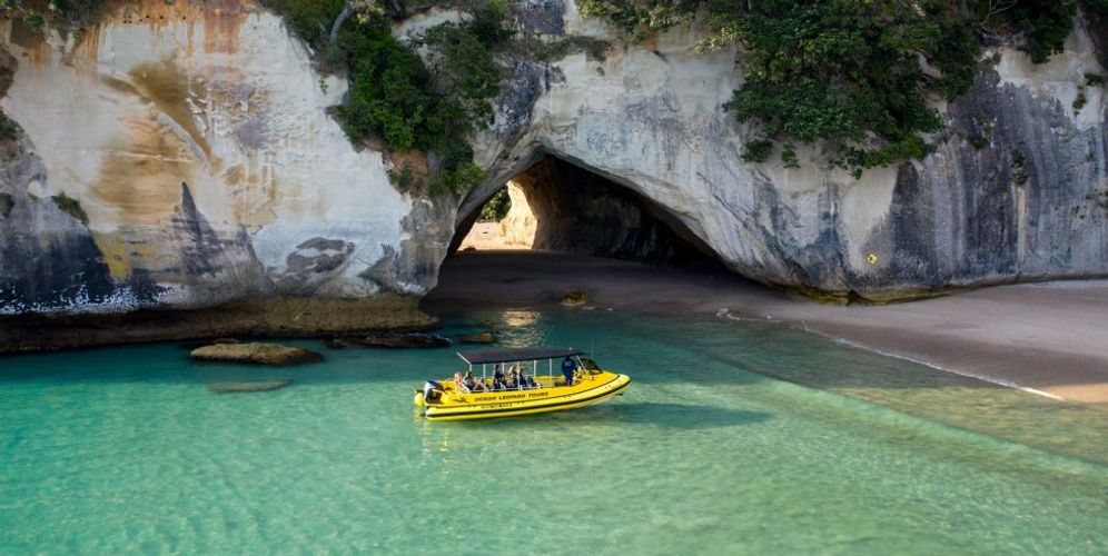 A boat in Cathedral Cove