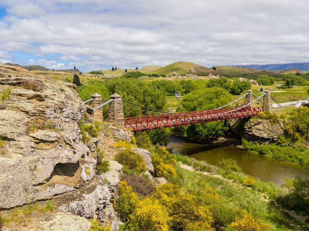 The historic Ophir Bridge over the Manuherikia River in Central Otago