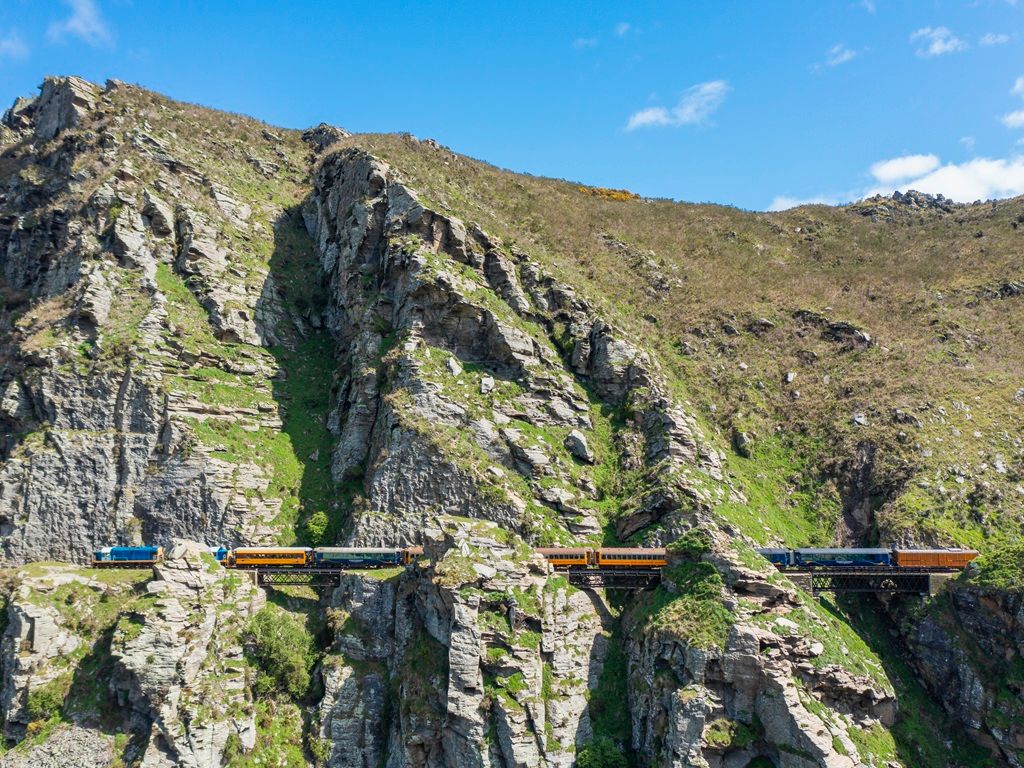 The Taieri Gorge Railway train in Otago