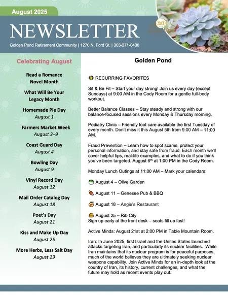 August 2025 Newsletter