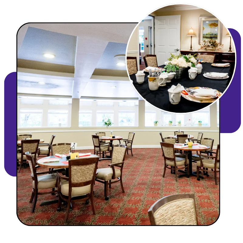 Dining scene at Gardens at Columbine