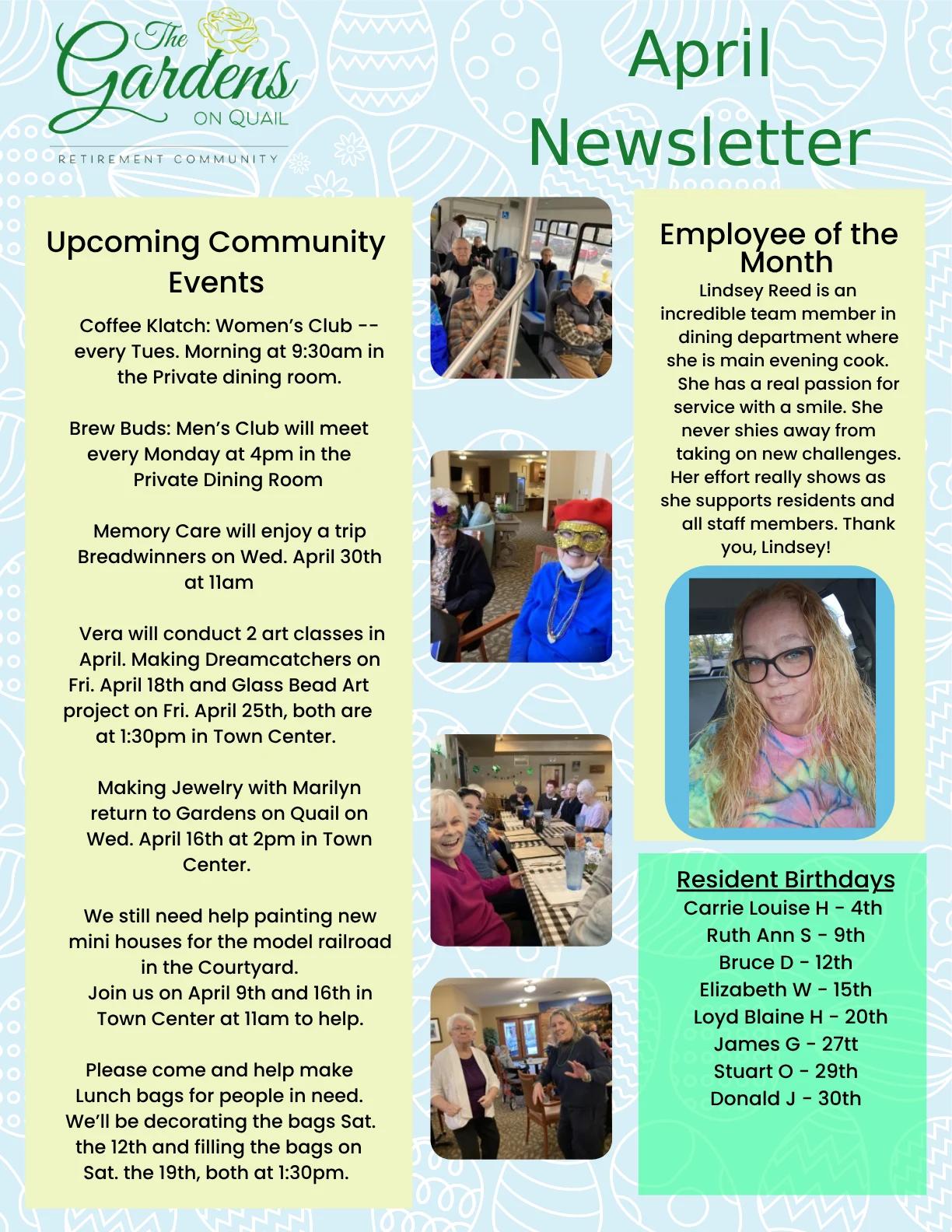 April 25 Newsletter