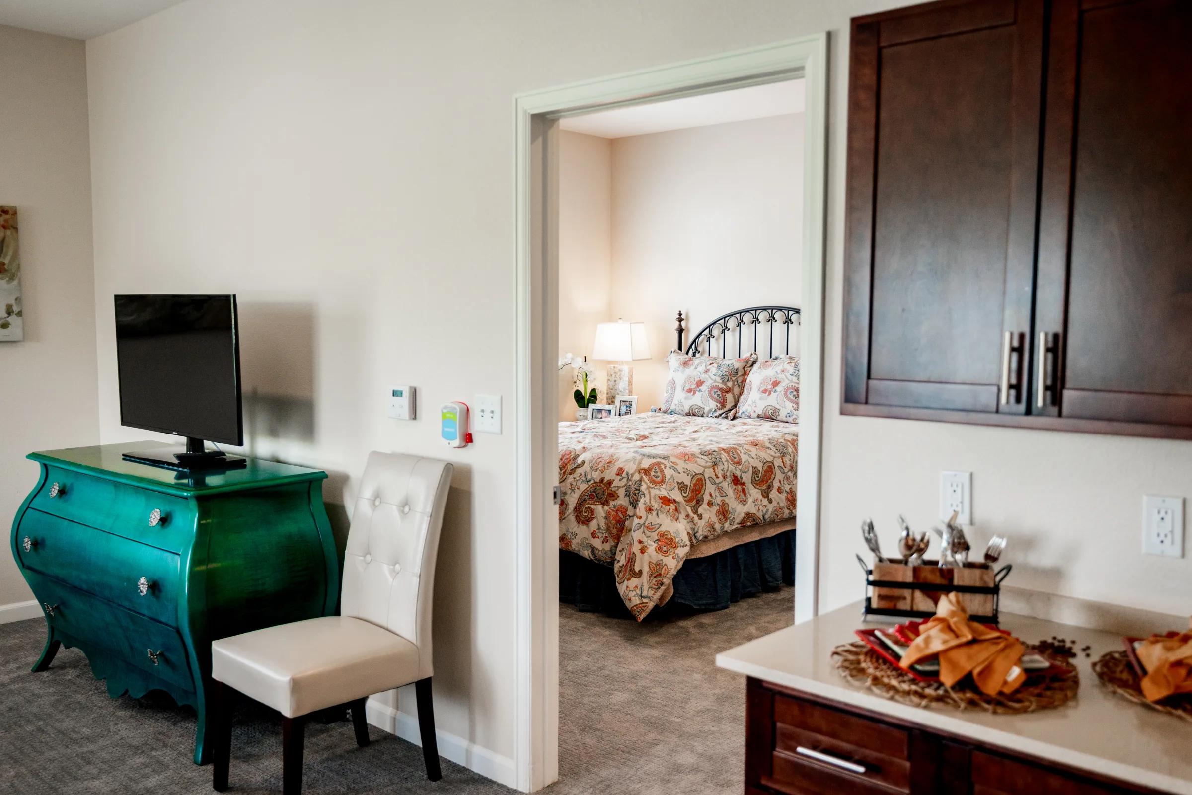 Stonebridge apartment bedroom doorway viewed from the living area
