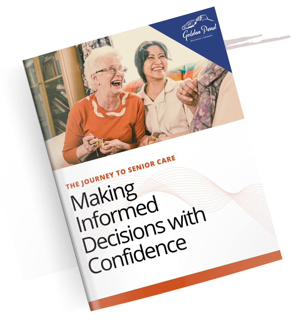 Mockup of the Golden Pond decision guide cover titled Making Informed Decisions with Confidence.