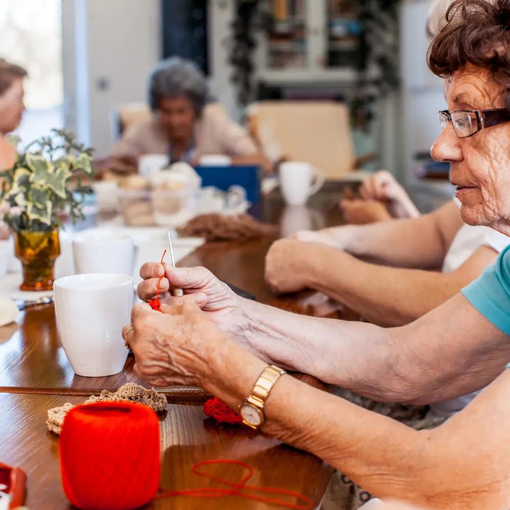Residents participating in an activity at Stonebridge Senior