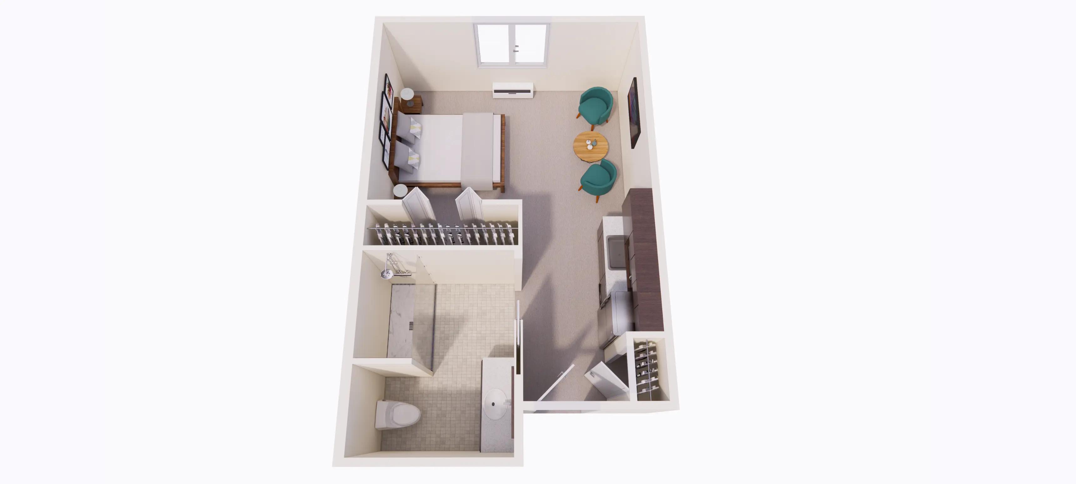 Aspen studio floor plan at Stonebridge Senior