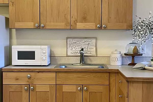 Assisted living apartment interior at Gardens at Columbine