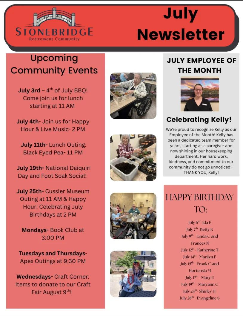 July 25 Newsletter