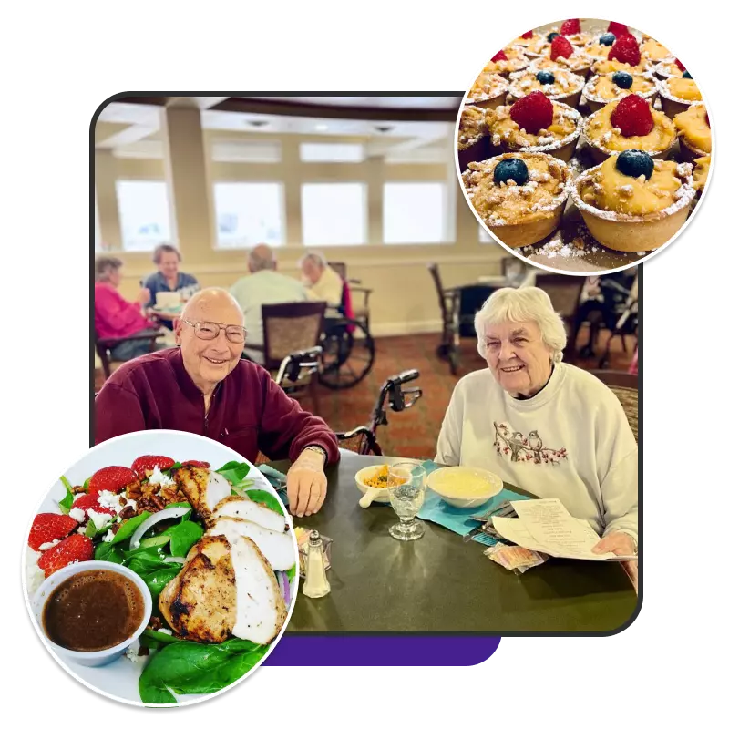 Dining and hospitality setting at The Gardens at Columbine