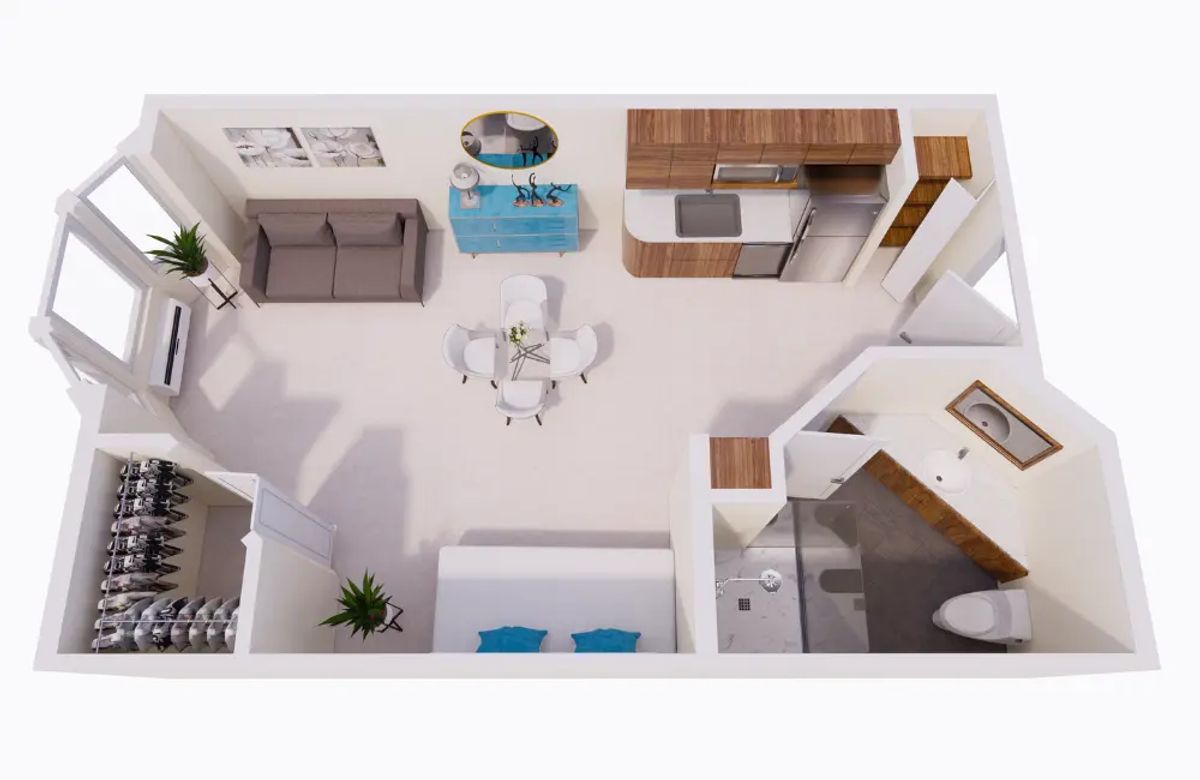 Assisted Living - Standard Suite apartment floor plan layout
