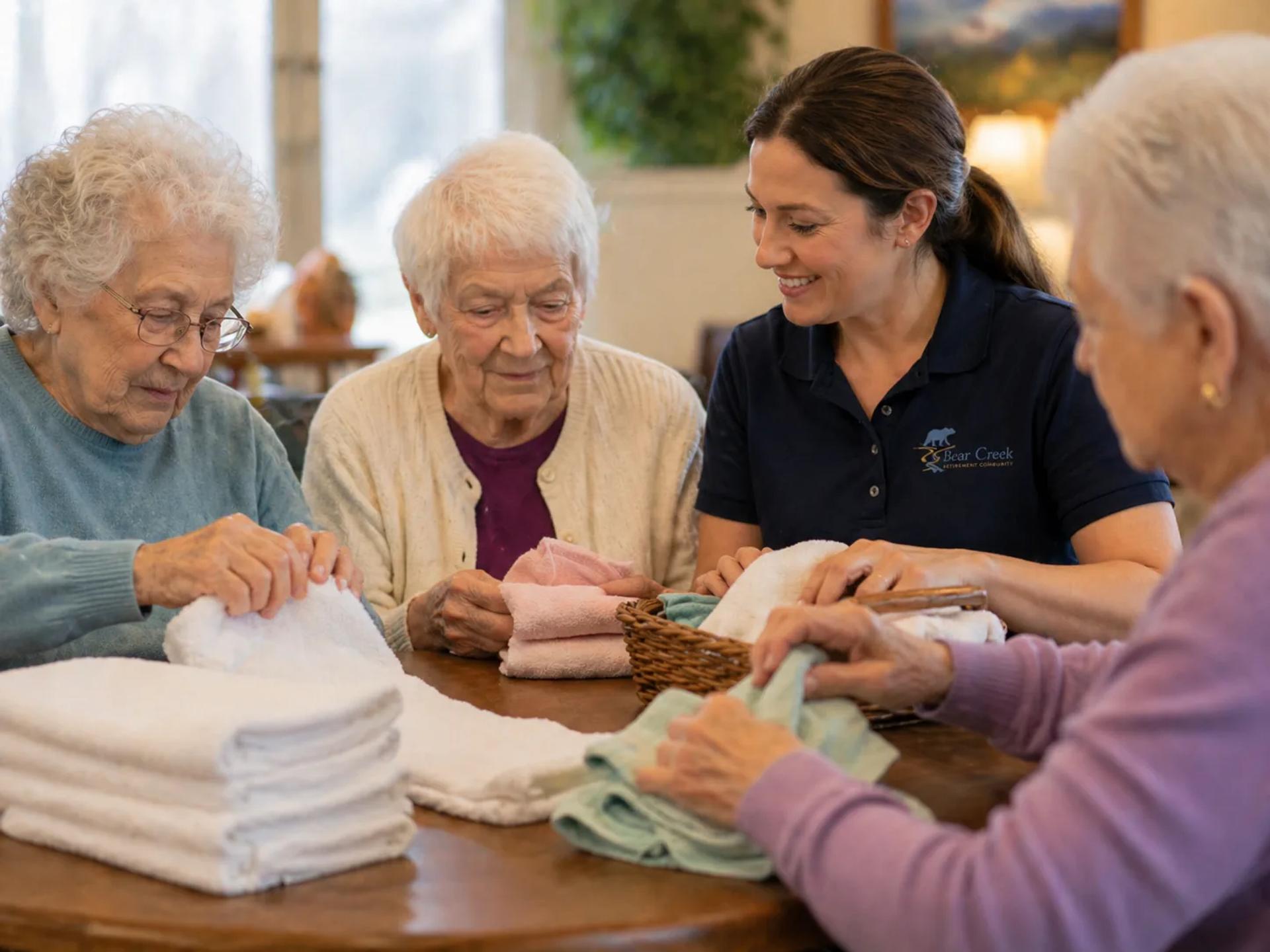 Bear Creek residents and team members taking part in an activity together.