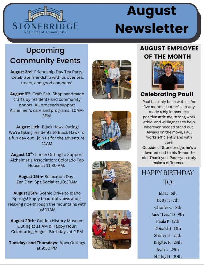 August 25 Newsletter
