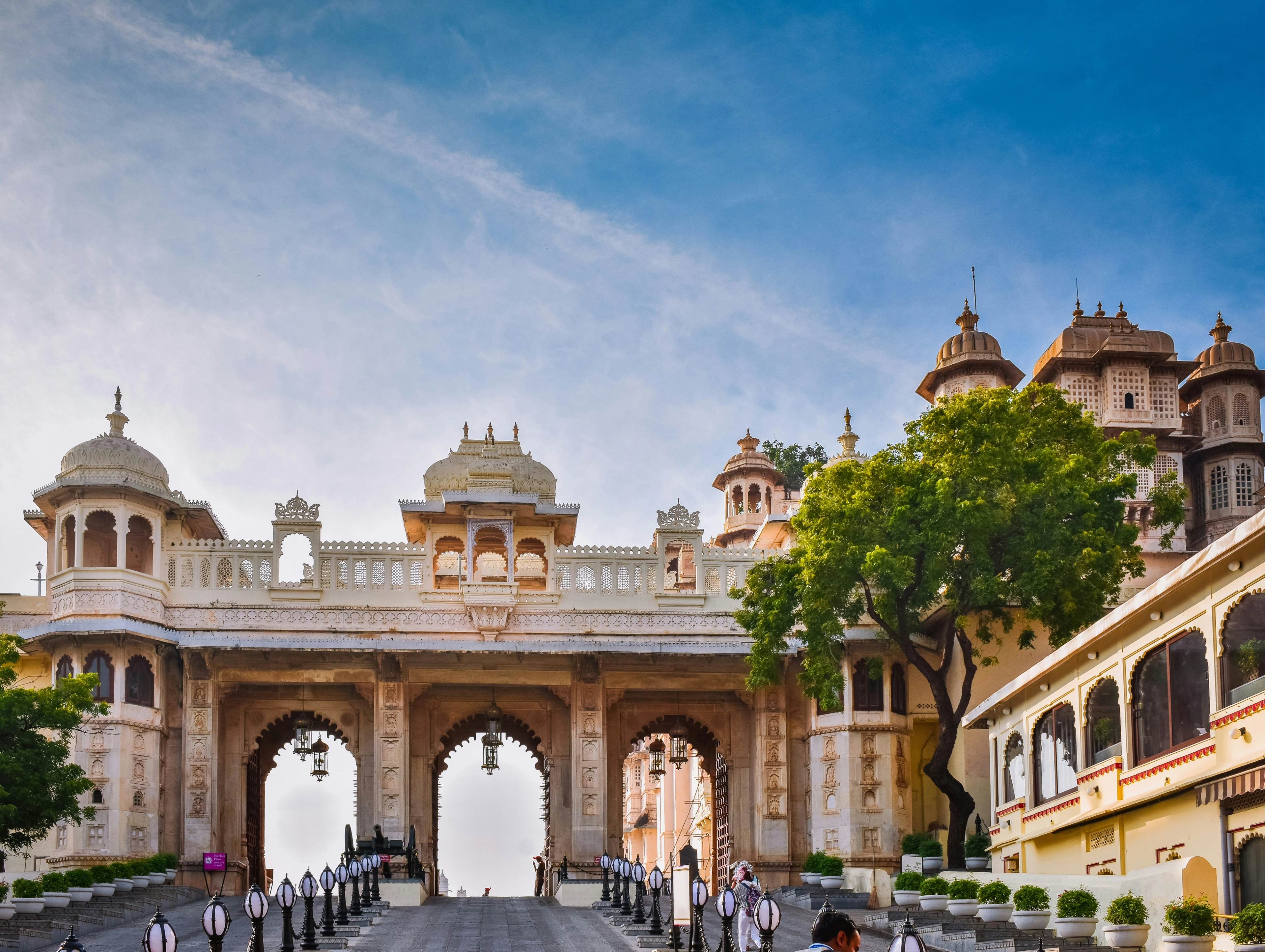 A carved palace gateway in Udaipur