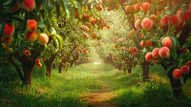 Organic peach orchards in Lachung village North Sikkim during spring season.