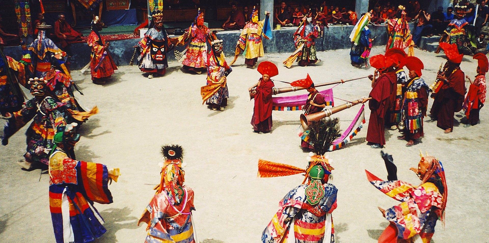 Monks performing a cham masked dance, like those held at Tawang Monastery during Torgya (pictured: Lamayuru, Ladakh). Photo: Dr. Ondřej Havelka / Wikimedia Commons (CC BY 4.0)