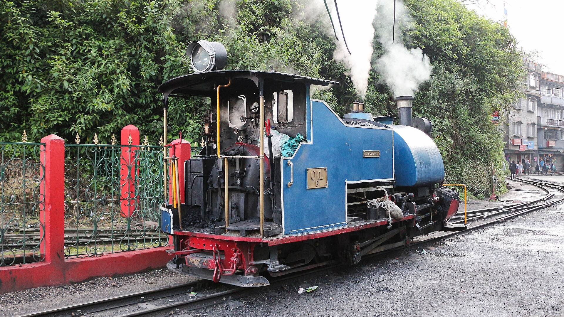 Darjeeling Himalayan Railway toy train at Ghum station
