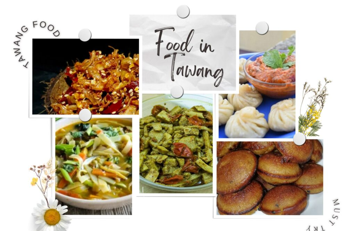 Traditional Tawang Monpa dishes including thukpa,momos, zan and fried snacks 
