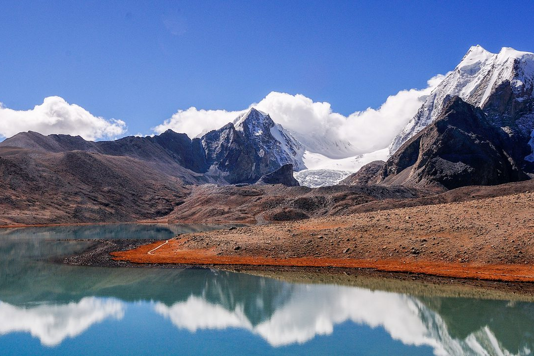 High-altitude lake in sikkim.