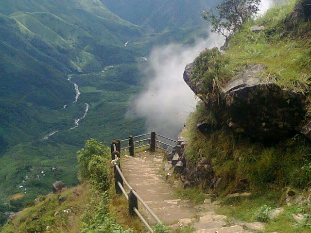 Laitlum Canyons panoramic view of deep gorges and mist