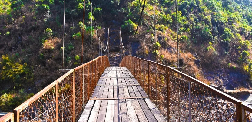Trekking trails in Shillong David Scott Trail historical stone bridge view