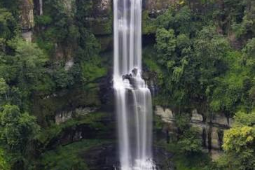 Vantawng Falls cascading down a forested cliff in Mizoram